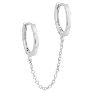 NWT! adinas double chain huggie earring silver